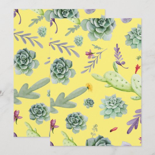 Cactus Pattern 9 Dankeskarte (Vorne/Hinten)