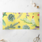 Cactus Pattern 9 Dreifach Gefaltete Urlaubskarte (Innenseite)