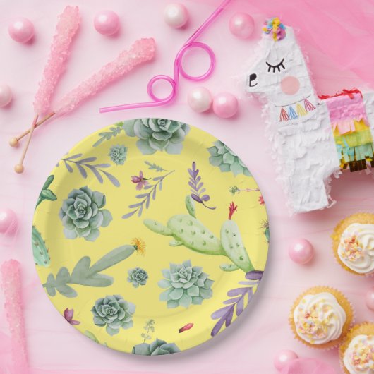 Cactus Pattern 9 Pappteller (Party)