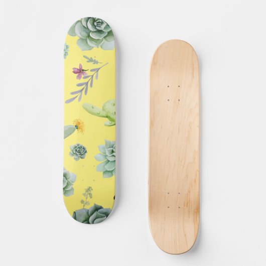 Cactus Pattern 9 Skateboard (Vorderseite)