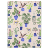 Cactus Pattern Blush Pink Klemmbrett (Rückseite)