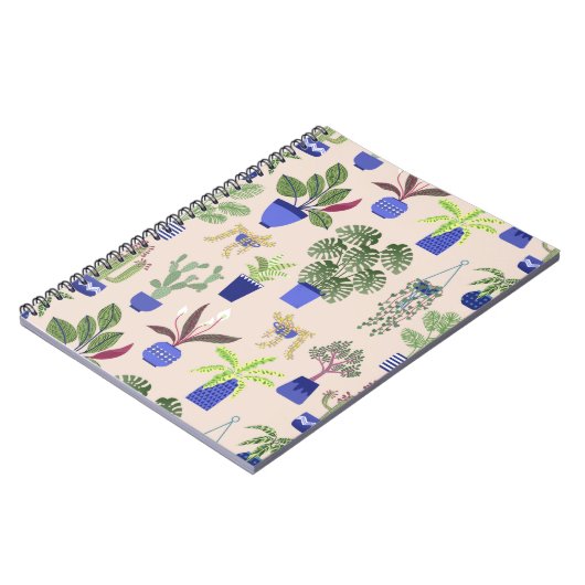 Cactus Pattern Blush Pink Notizblock (Linke Seite)