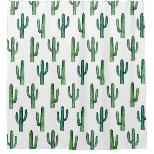 Cactus Pattern | Botanische Wüste Duschvorhang (Vorderseite)