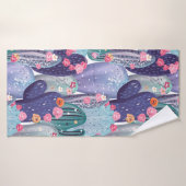 Cactus Pattern Colorful Watercolor Badetuch Set Badehandtuch (Badehandtuch)