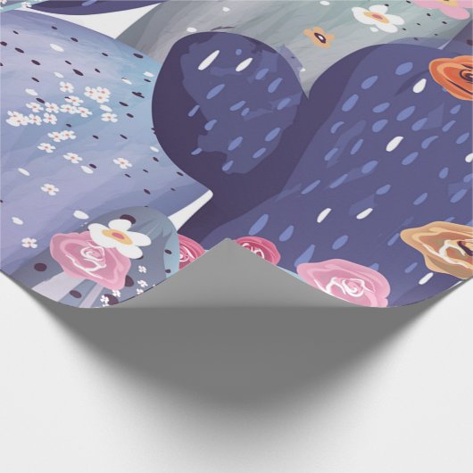 Cactus Pattern Colorful Watercolor Geschenkpapier (Ecke)