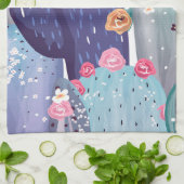 Cactus Pattern Colorful Watercolor Geschirrtuch (Gefaltet)