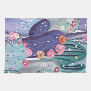 Cactus Pattern Colorful Watercolor Geschirrtuch