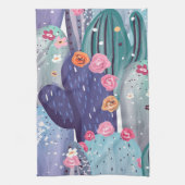 Cactus Pattern Colorful Watercolor Geschirrtuch (Vertikal)