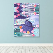 Cactus Pattern Colorful Watercolor Leinwanddruck (Insitu (Holzboden))