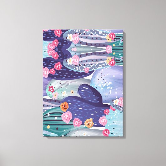 Cactus Pattern Colorful Watercolor Leinwanddruck (Vorderseite)