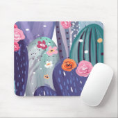 Cactus Pattern Colorful Watercolor Mousepad (Mit Mouse)