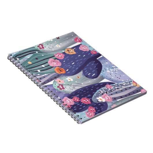 Cactus Pattern Colorful Watercolor Notizblock (Rechte Seite)