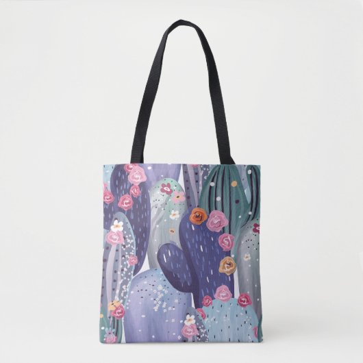 Cactus Pattern Colorful Watercolor Tasche (Vorderseite)