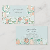 Cactus Pattern Coral Mint Green Visitenkarte (Vorne/Hinten)