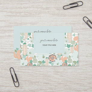 Cactus Pattern Cornwall Green Visitenkarte