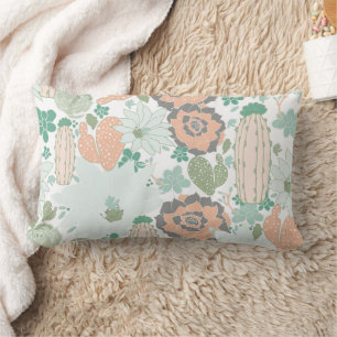 Cactus Pattern Drucken Niedlicher Korallenminze We Lendenkissen