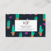 Cactus Pattern Event Florist Stylist Designer Visitenkarte (Rückseite)