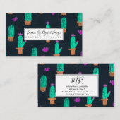 Cactus Pattern Event Florist Stylist Designer Visitenkarte (Vorne/Hinten)
