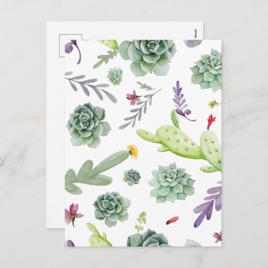 Cactus Pattern Feiertagspostkarte (Vorne/Hinten)