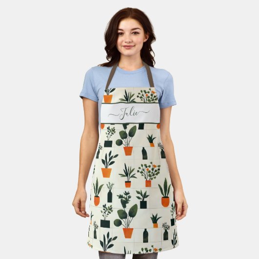 Cactus Pattern für gepunktete Pflanze Schürze (Getragen)