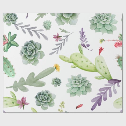 Cactus Pattern Geschenkpapier (Flach)