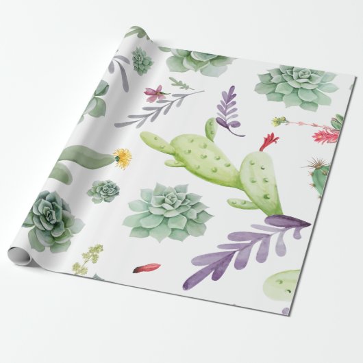 Cactus Pattern Geschenkpapier (Ungerollt)
