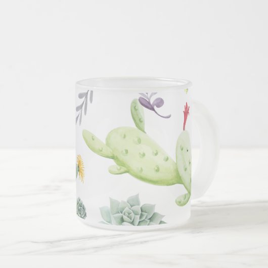 Cactus Pattern Mattglastasse (VorderseiteRechts)