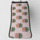 Cactus Pattern Monogram Pink und Green Putter Golf Headcover (Rotieren 90)