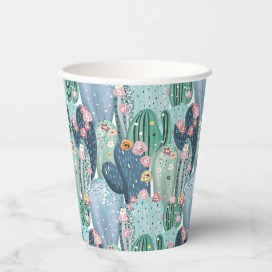 Cactus Pattern Pappbecher (Vorderseite)