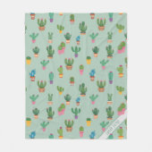 Cactus Pattern Pflanze Mama Name Green Fleece Blan (Vorderseite)