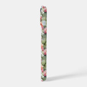 Cactus Pattern Pink Blume Monogramm iPhone 15 Hülle (Linke Seite)