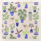 Cactus Pattern Pink Glasuntersetzer (Vorderseite)