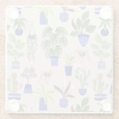 Cactus Pattern Pink Glasuntersetzer (Rückseite)