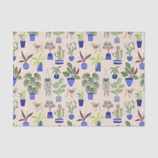 Cactus Pattern Pink Seidenpapier (Vorderseite)