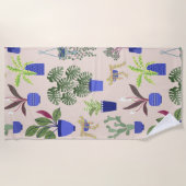Cactus Pattern Pink Strandtuch (Vorderseite)