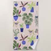 Cactus Pattern Pink Strandtuch (Vorderseite)
