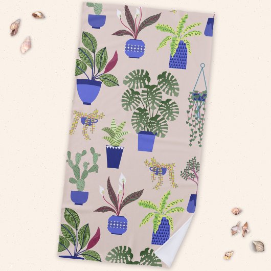 Cactus Pattern Pink Strandtuch