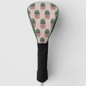 Cactus Pattern Pink und Green Mit Monogramm Driver Golf Headcover (Vorderseite)