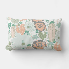 Cactus Pattern Print Niedlich Coral Minze Green Lendenkissen