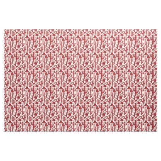 Cactus Pattern - Ruby Red und White Stoff (Yard (91,4 cm))