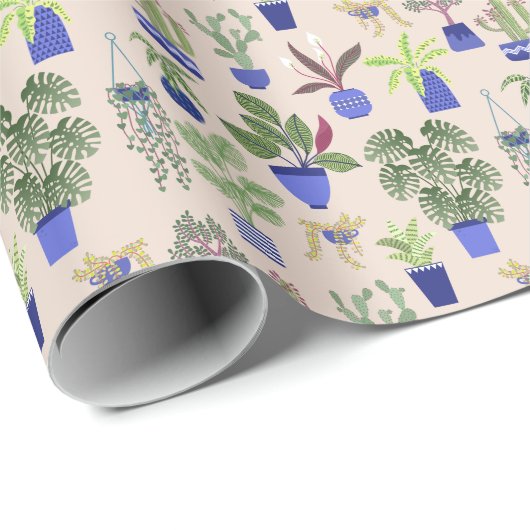 Cactus Pattern Simplistic Geschenkpapier (Rolleneckpunkt)