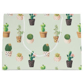 Cactus Pattern - Sukkulente Pflanze Große Geschenktüte (Vorderseite)