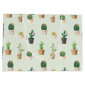 Cactus Pattern - Sukkulente Pflanze Große Geschenktüte (Rückseite)