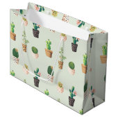 Cactus Pattern - Sukkulente Pflanze Große Geschenktüte (Vorderseite Schrägansicht)