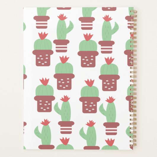 Cactus Pattern Teacher School Homeschool Planner Planer (Rückseite)