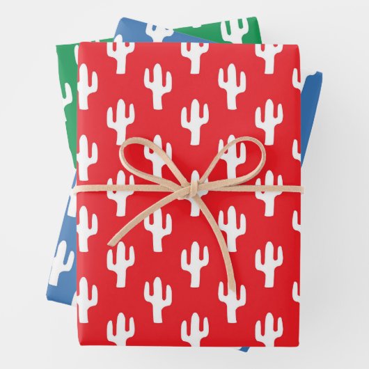 Cactus Pattern Wüste Südwest Primäre Farben Spaß Geschenkpapier Set (Beispiel)