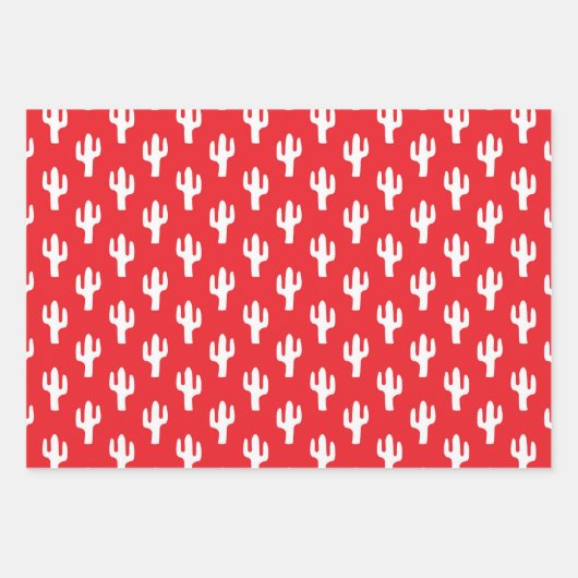 Cactus Pattern Wüste Südwest Primäre Farben Spaß Geschenkpapier Set (Vorderseite)