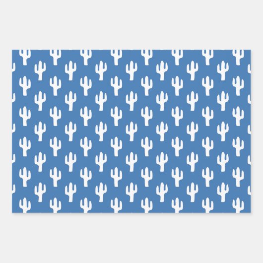 Cactus Pattern Yellow Orange Blue Wüste Südwesten Geschenkpapier Set (Vorderseite 3)