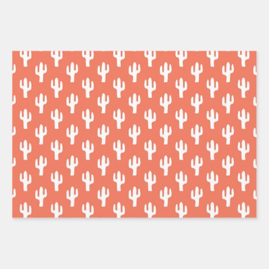 Cactus Pattern Yellow Orange Blue Wüste Südwesten Geschenkpapier Set (Vorderseite 2)