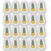 Cactus Pflanze Cheetah Doodle Design Aufkleber (Vorderseite)